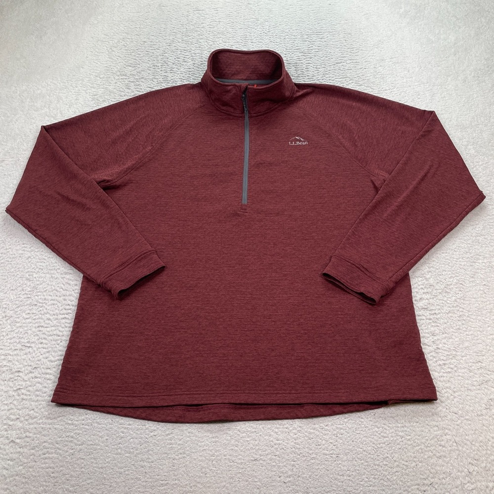 LL Bean Sweater Men's Size Large Adventure Grid Fleece‎ 1/4 Zip Outdoors